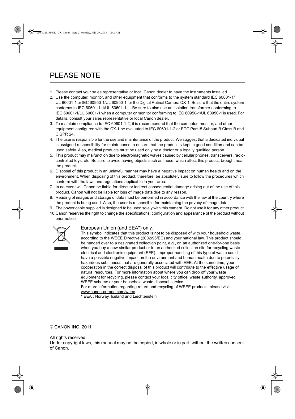 Canon CX-1 User Manual | Page 2 / 76