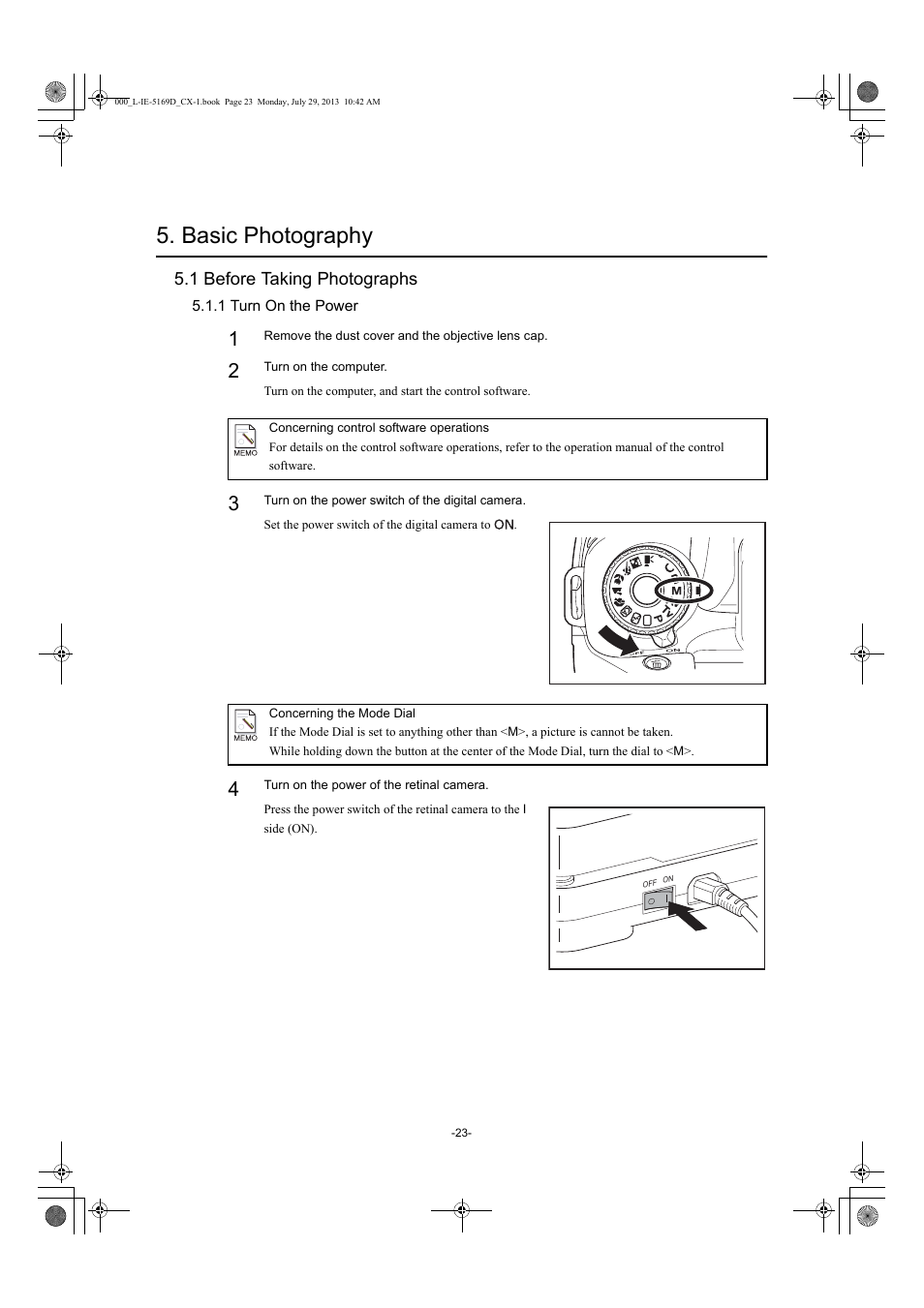 Basic photography, 1 before taking photographs, 1 turn on the power | Canon CX-1 User Manual | Page 23 / 76