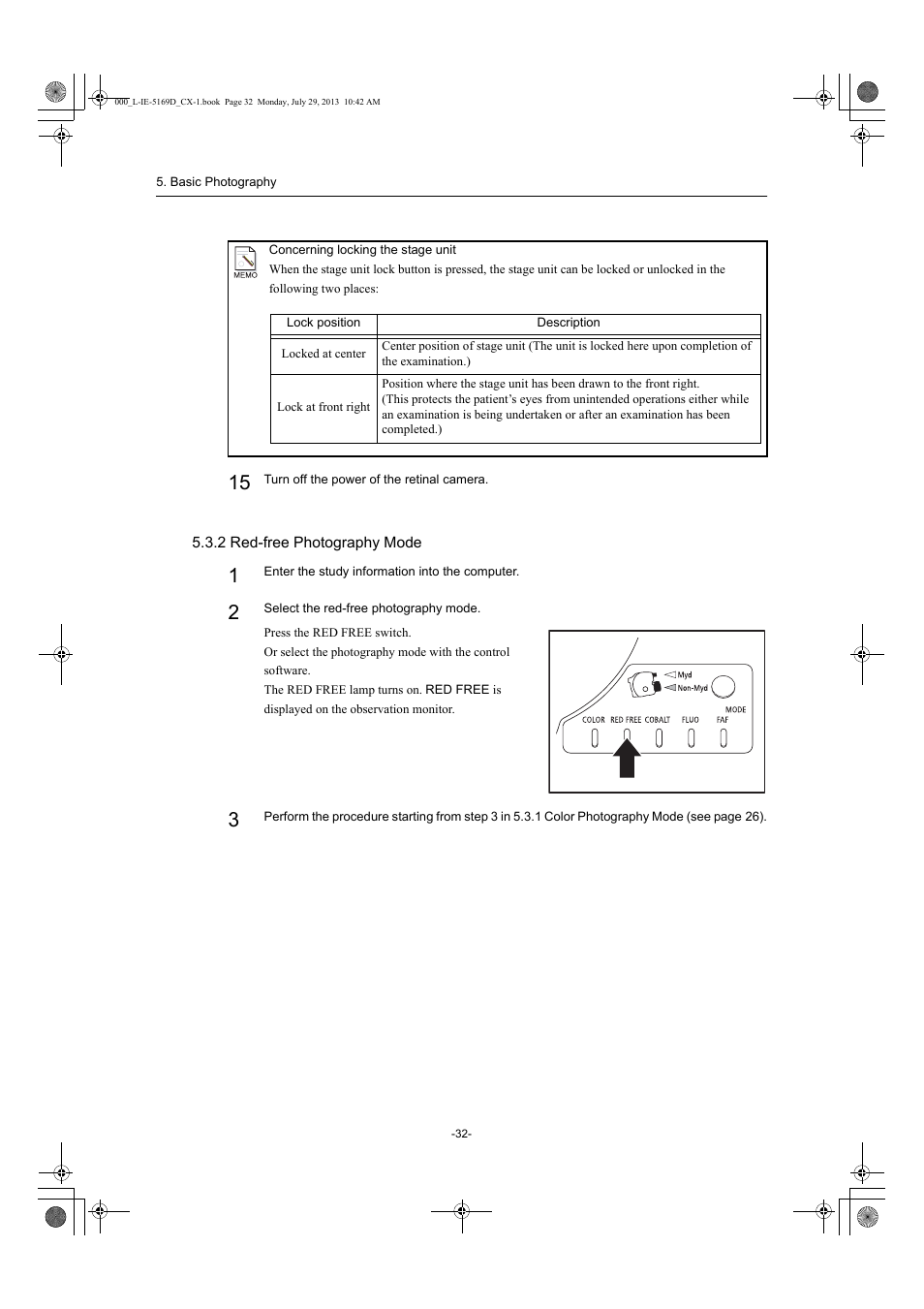 2 red-free photography mode | Canon CX-1 User Manual | Page 32 / 76