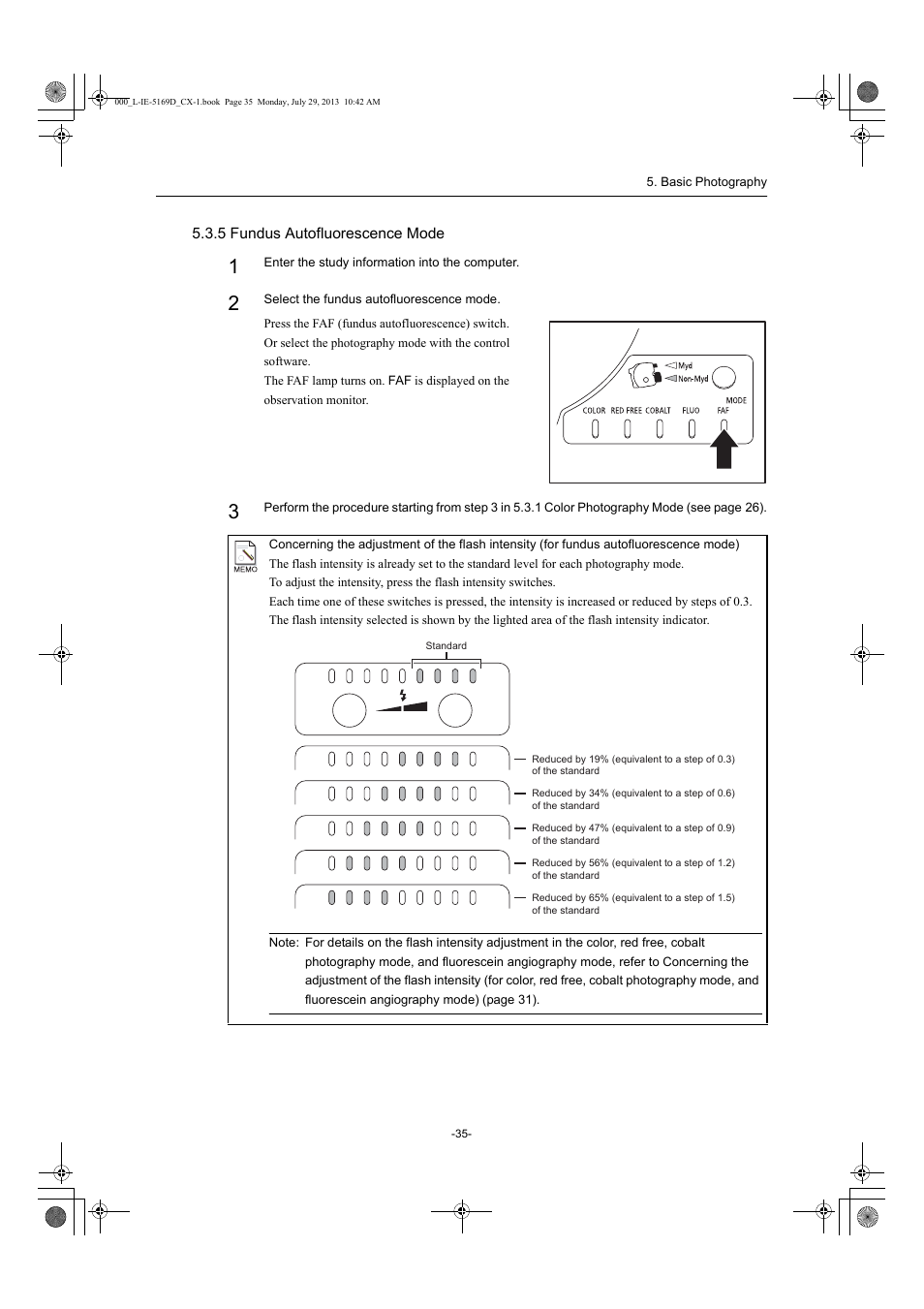 5 fundus autofluorescence mode | Canon CX-1 User Manual | Page 35 / 76