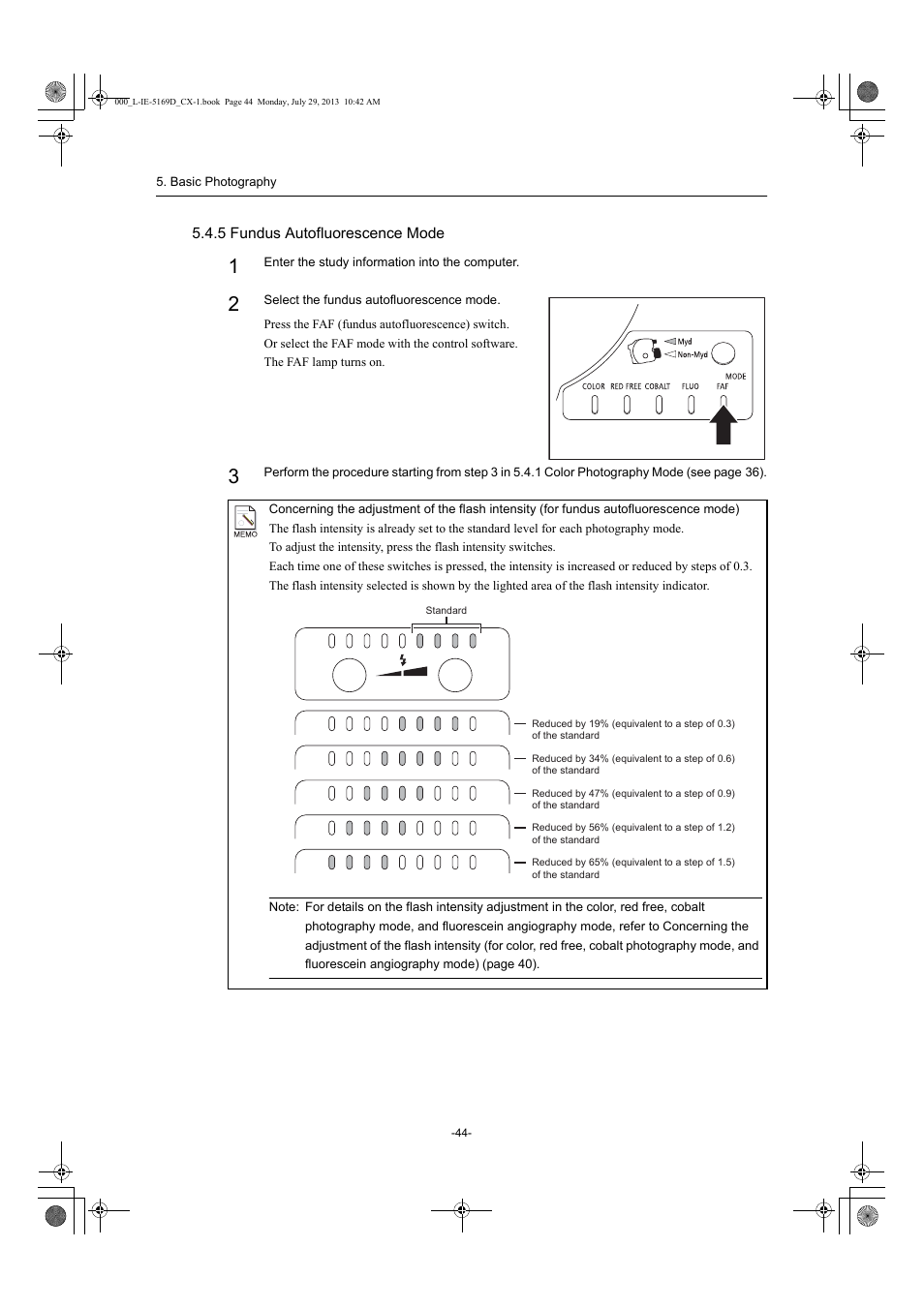 5 fundus autofluorescence mode | Canon CX-1 User Manual | Page 44 / 76