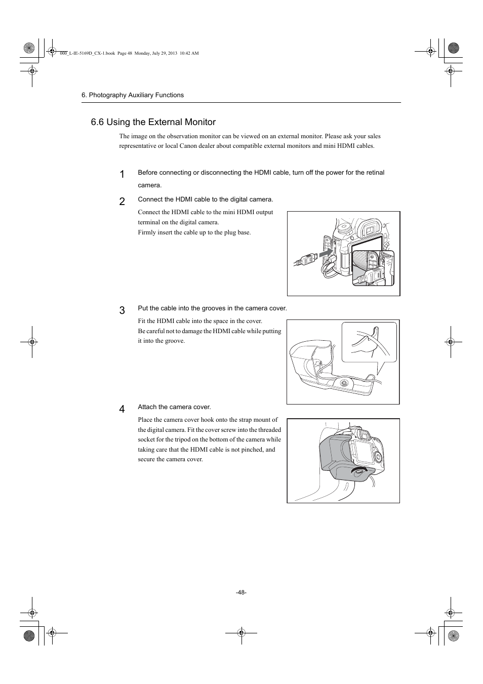 6 using the external monitor | Canon CX-1 User Manual | Page 48 / 76