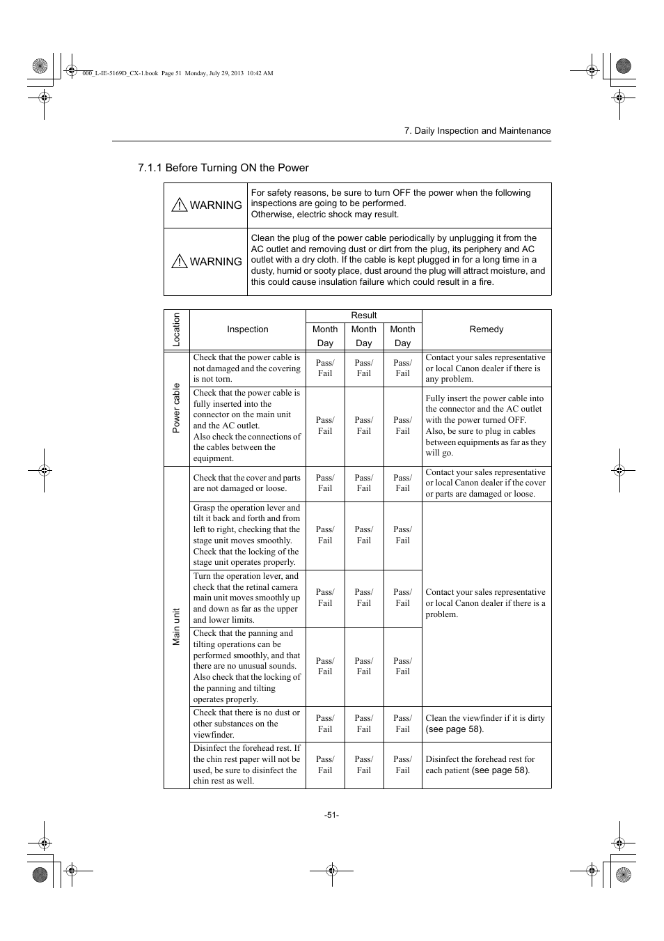 1 before turning on the power | Canon CX-1 User Manual | Page 51 / 76