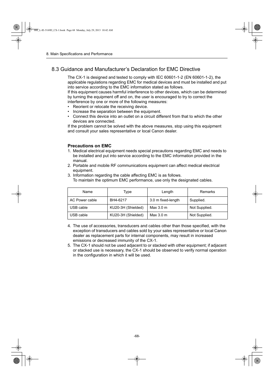 Canon CX-1 User Manual | Page 68 / 76