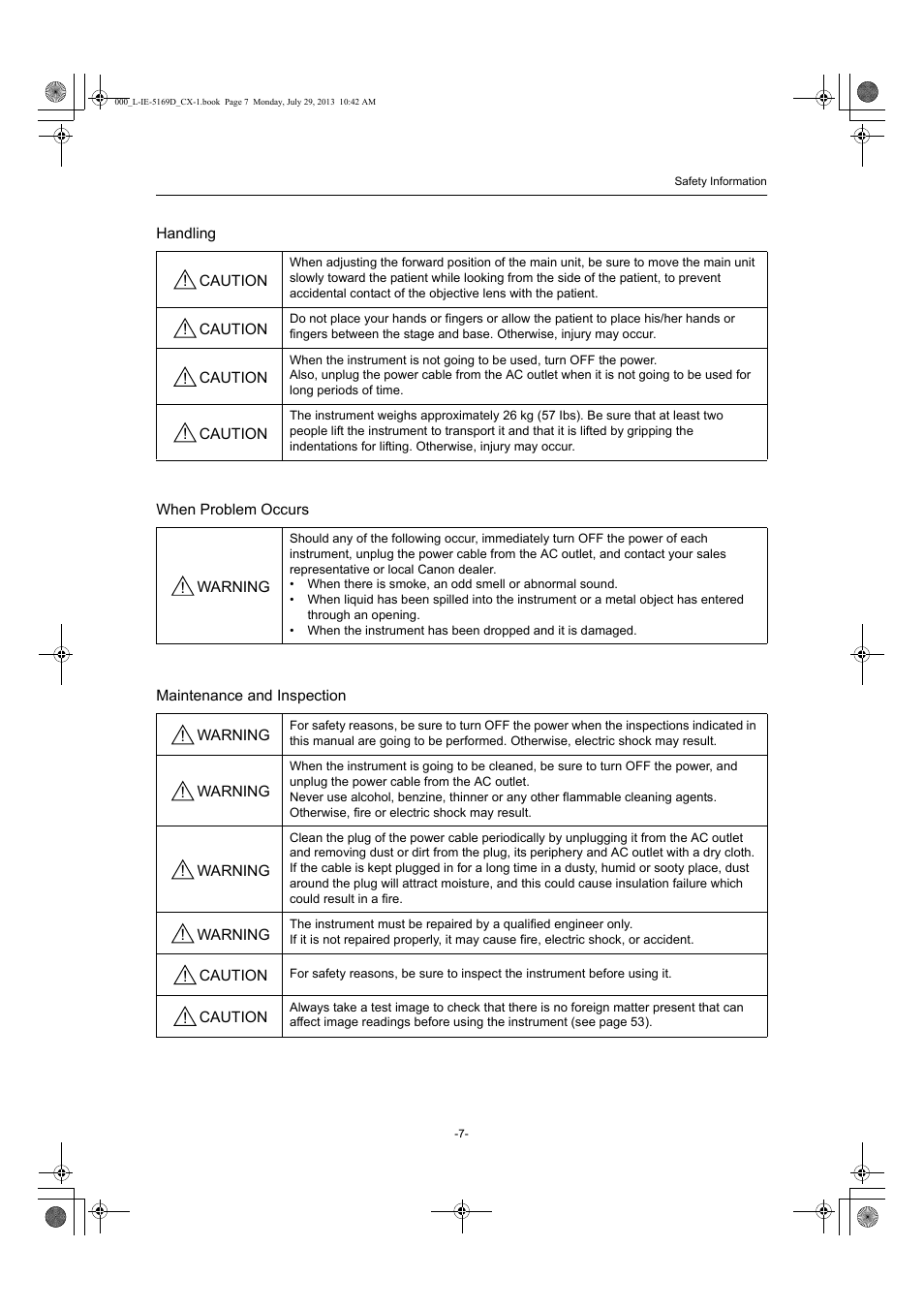 Canon CX-1 User Manual | Page 7 / 76