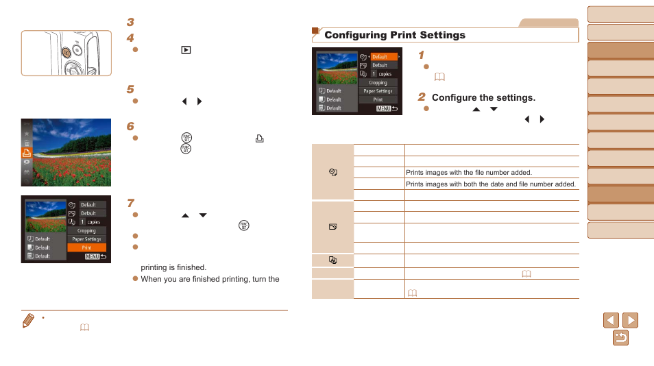 Configuring print settings | Canon PowerShot ELPH 340 HS User Manual | Page 128 / 163