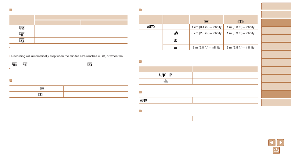 Range (shooting range), see “shooting range, Speed, See “recording time per memory card | Continuous shooting speed, Mode, see “shooting range, Details on the focusing range, see “shooting range, On the focusing range, see “shooting range, The flash range, see “flash range, Shoot within flash range | Canon PowerShot ELPH 340 HS User Manual | Page 155 / 163