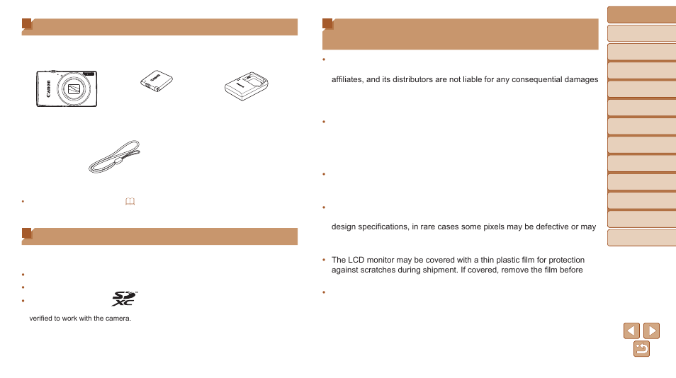 Package contents | Canon PowerShot ELPH 340 HS User Manual | Page 2 / 163