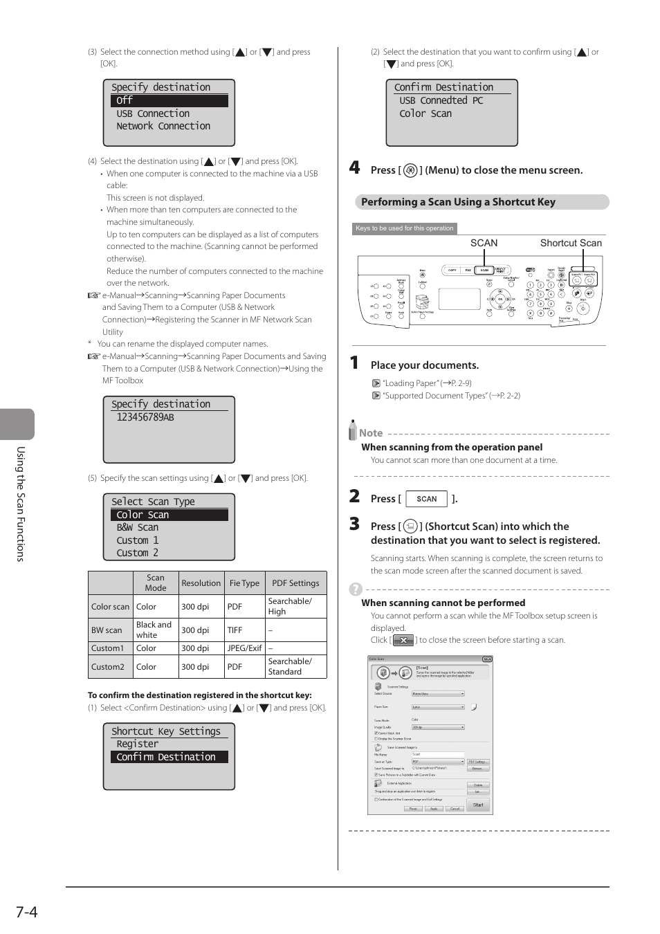 Performing a scan using a shortcut key | Canon imageCLASS MF5960dn User Manual | Page 120 / 176