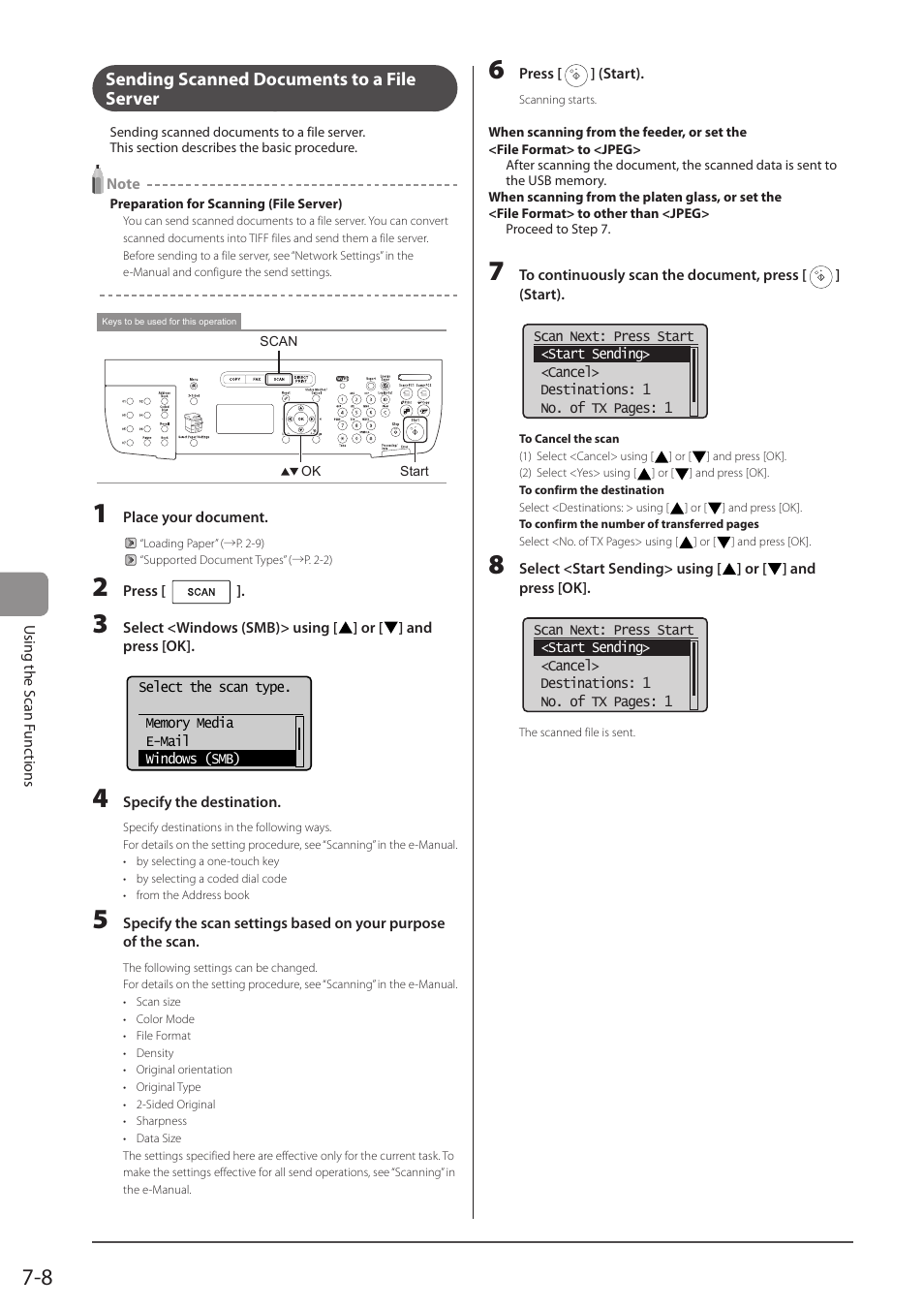 Sending scanned documents to a file server | Canon imageCLASS MF5960dn User Manual | Page 124 / 176