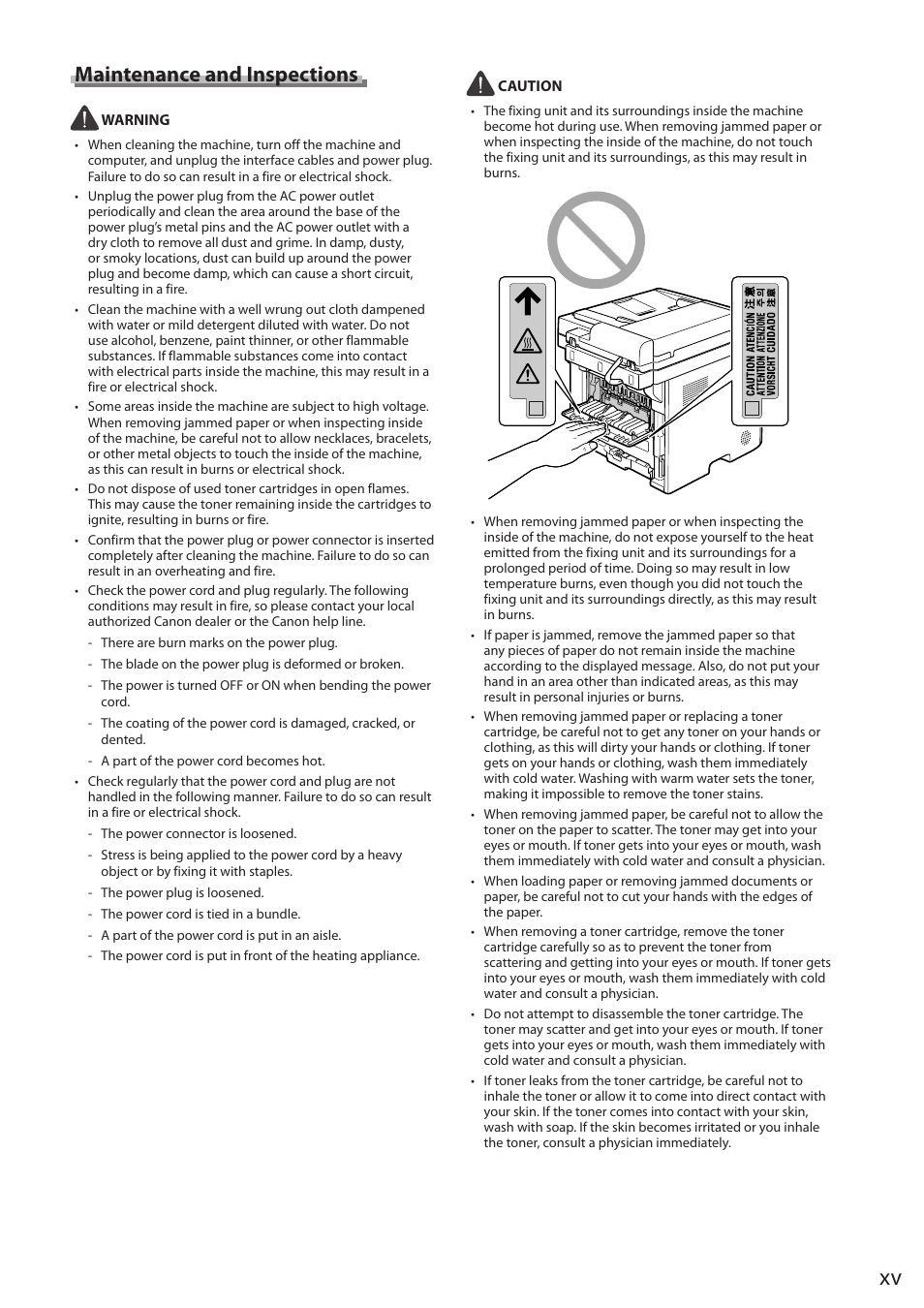 Maintenance and inspections | Canon imageCLASS MF5960dn User Manual | Page 15 / 176