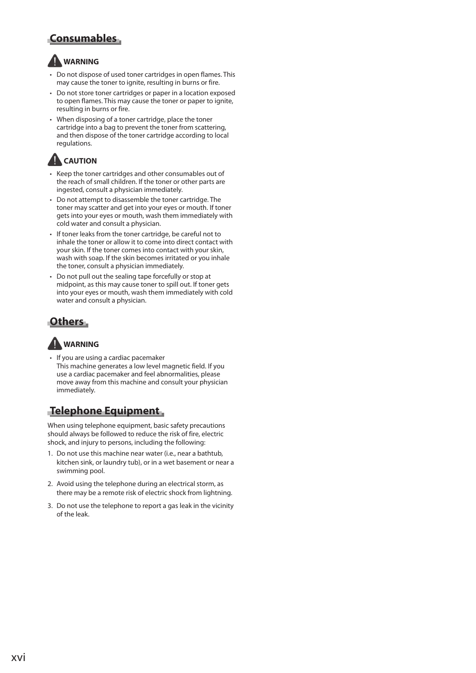 Consumables, Others, Telephone equipment | Canon imageCLASS MF5960dn User Manual | Page 16 / 176