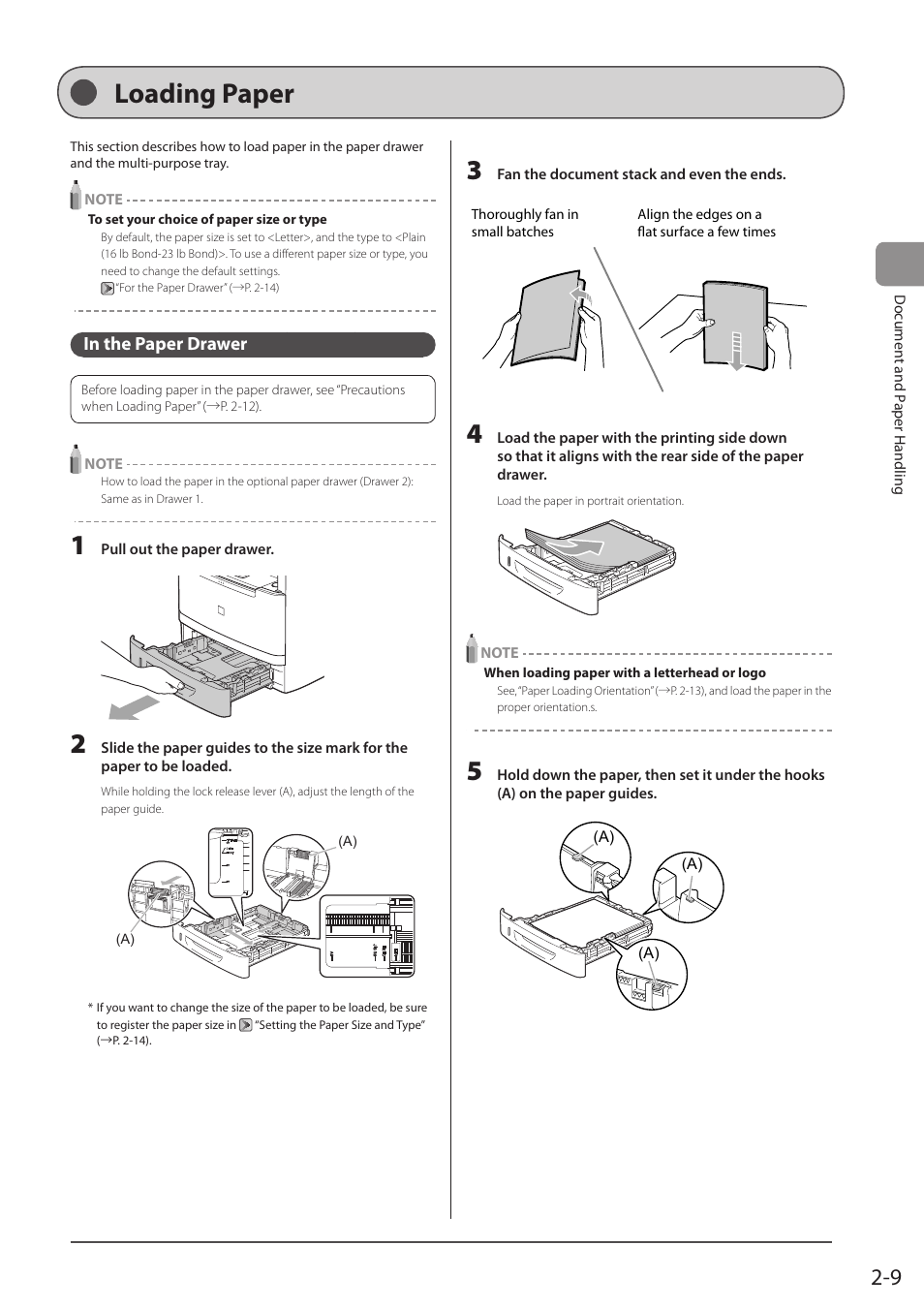 Loading paper, In the paper drawer | Canon imageCLASS MF5960dn User Manual | Page 45 / 176