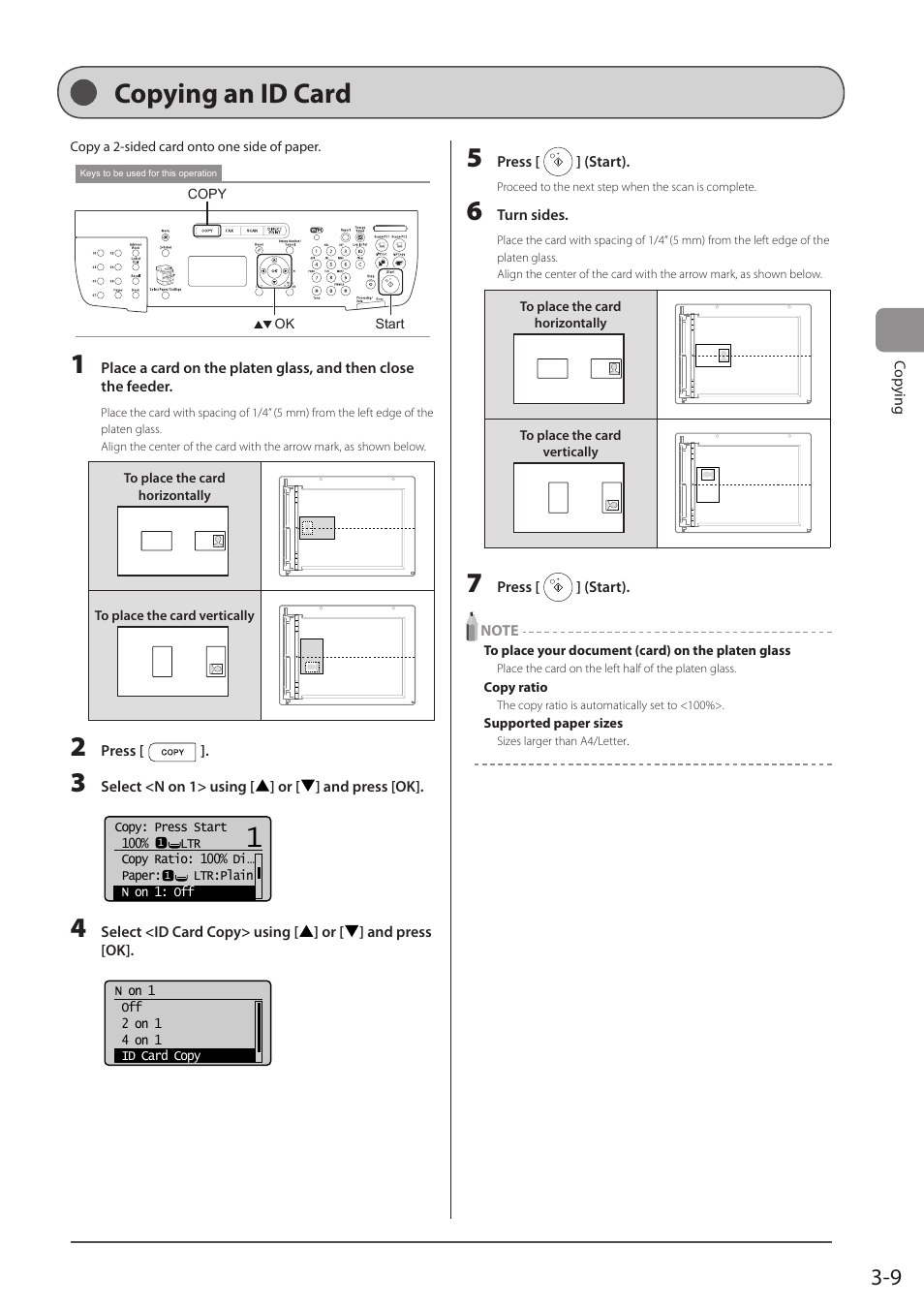 Copying an id card | Canon imageCLASS MF5960dn User Manual | Page 63 / 176