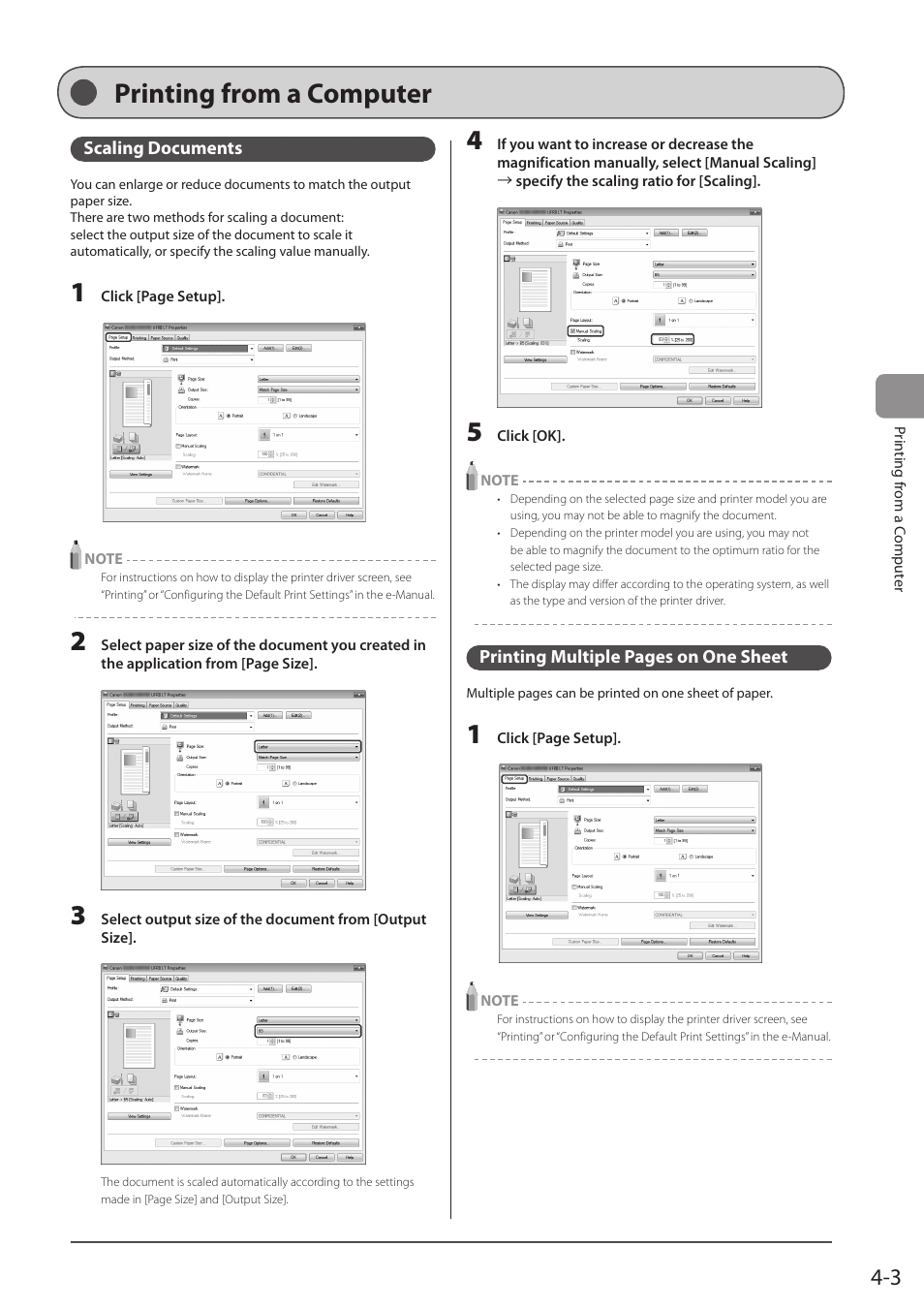 Printing from a computer, Scaling documents | Canon imageCLASS MF5960dn User Manual | Page 71 / 176