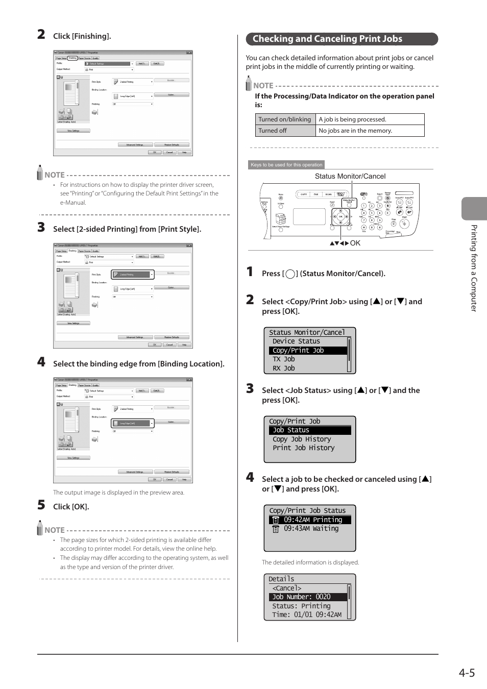 Checking and canceling print jobs | Canon imageCLASS MF5960dn User Manual | Page 73 / 176