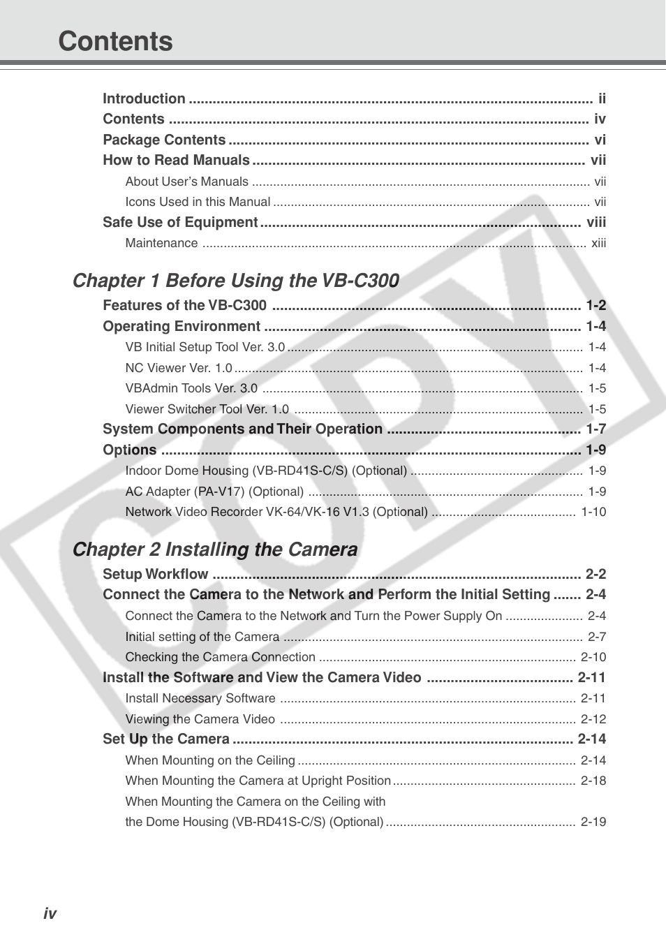Canon VB-C300 User Manual | Page 4 / 54