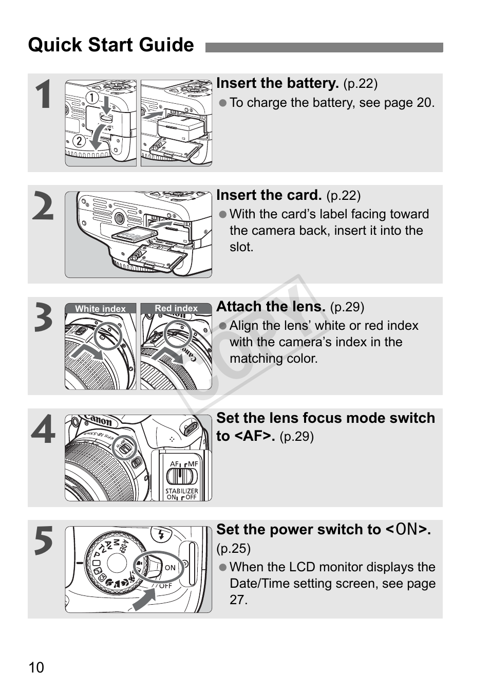 Cop y | Canon EOS Rebel T3 18-55mm IS II Lens Kit User Manual | Page 10 / 84