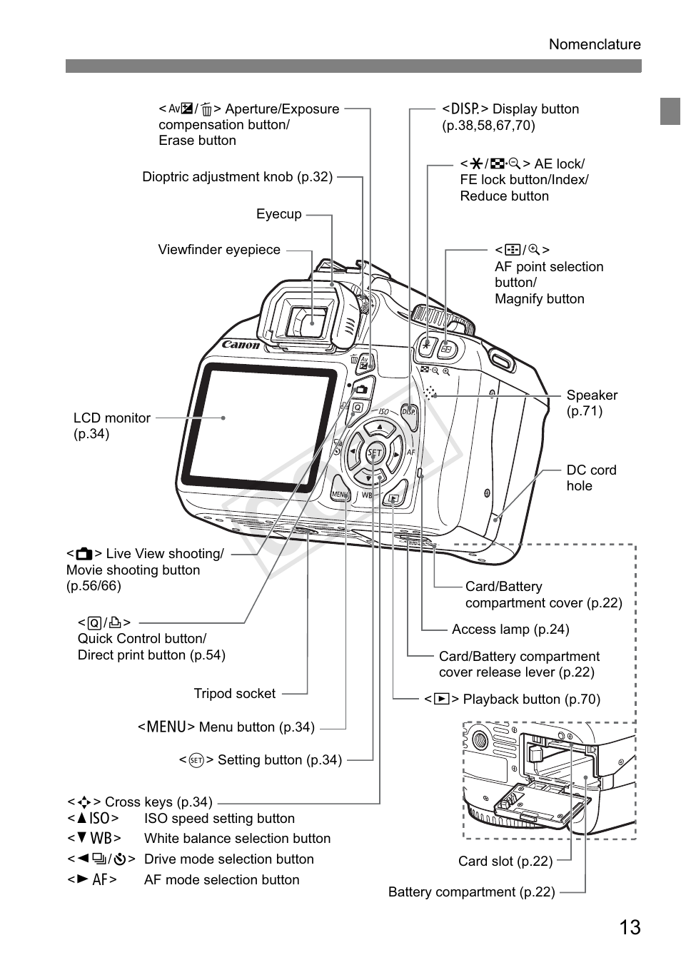 Cop y | Canon EOS Rebel T3 18-55mm IS II Lens Kit User Manual | Page 13 / 84