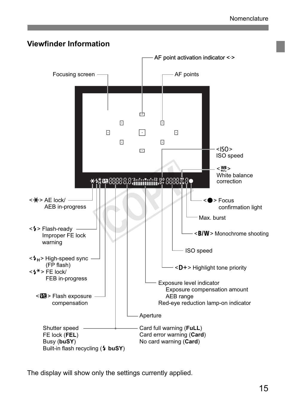 Cop y | Canon EOS Rebel T3 18-55mm IS II Lens Kit User Manual | Page 15 / 84