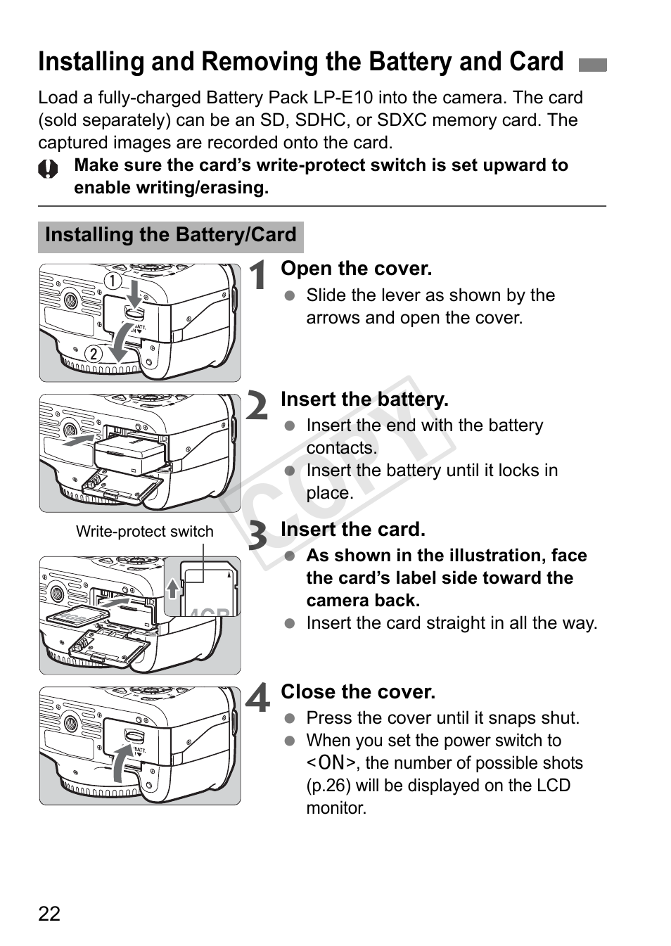 Cop y | Canon EOS Rebel T3 18-55mm IS II Lens Kit User Manual | Page 22 / 84