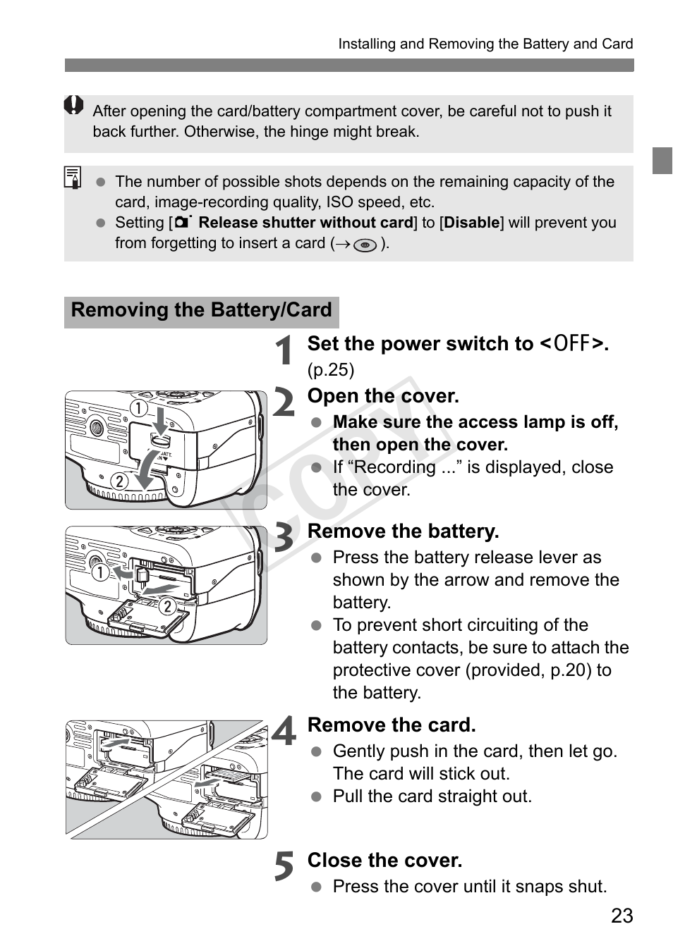 Cop y | Canon EOS Rebel T3 18-55mm IS II Lens Kit User Manual | Page 23 / 84