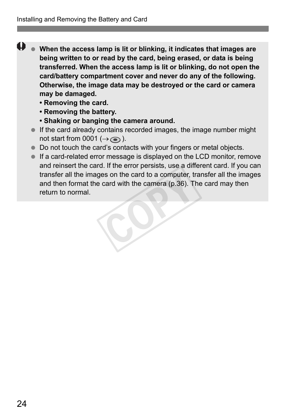 Cop y | Canon EOS Rebel T3 18-55mm IS II Lens Kit User Manual | Page 24 / 84