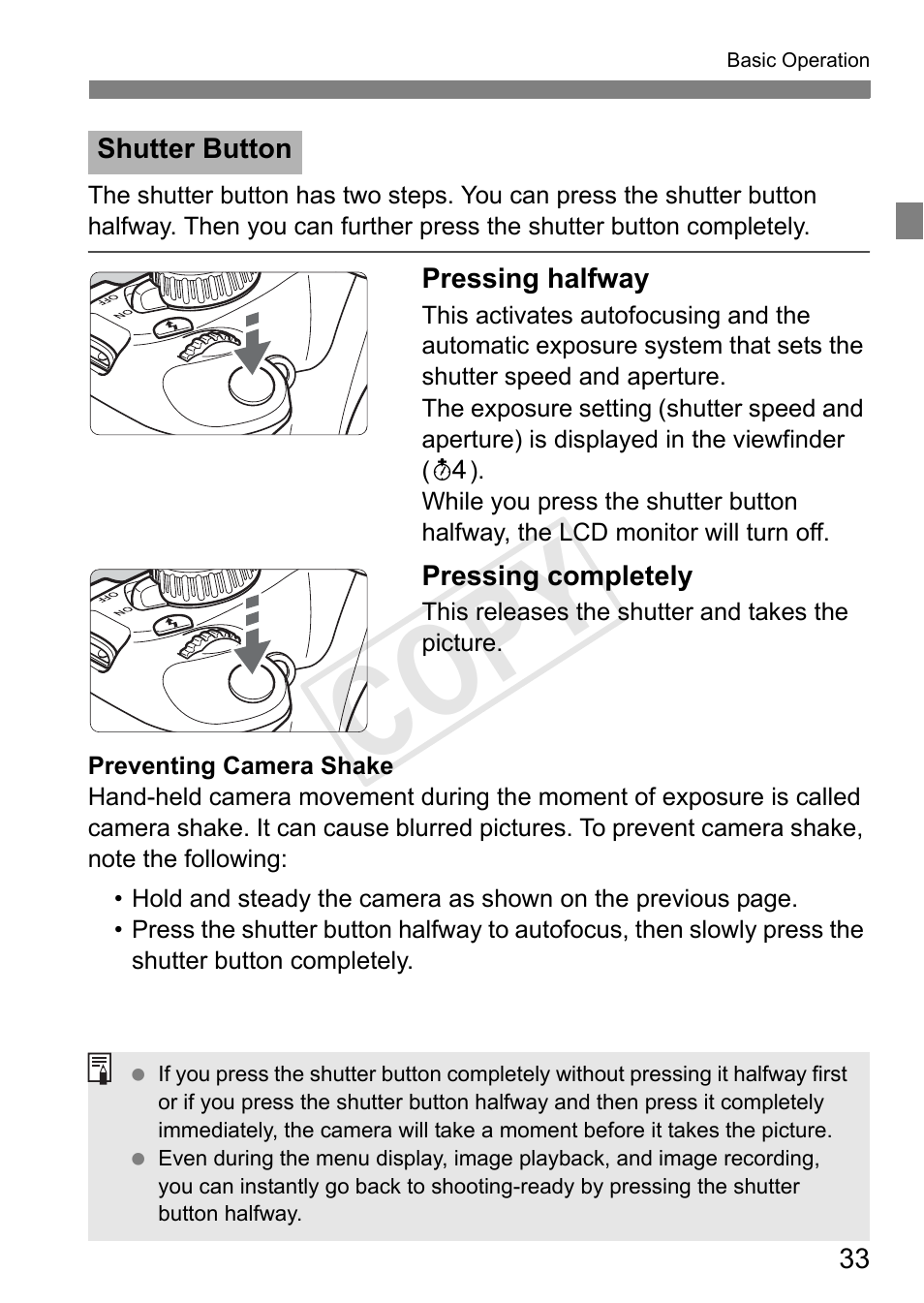 Cop y | Canon EOS Rebel T3 18-55mm IS II Lens Kit User Manual | Page 33 / 84