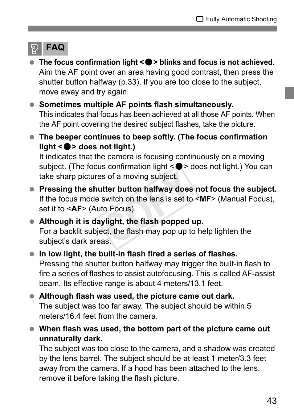 Cop y | Canon EOS Rebel T3 18-55mm IS II Lens Kit User Manual | Page 43 / 84