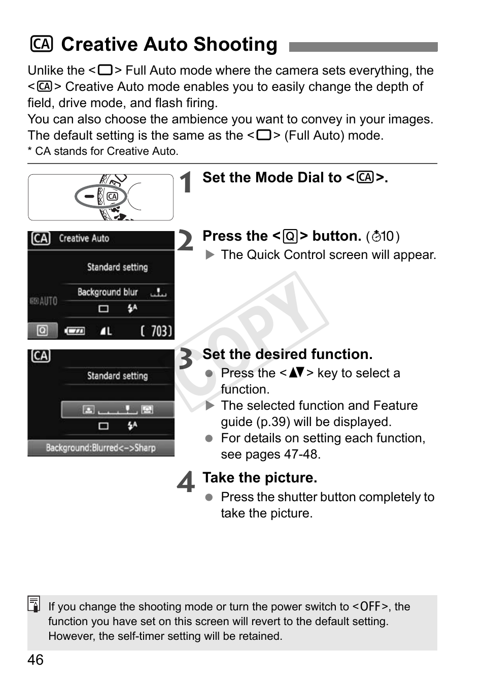 Cop y | Canon EOS Rebel T3 18-55mm IS II Lens Kit User Manual | Page 46 / 84