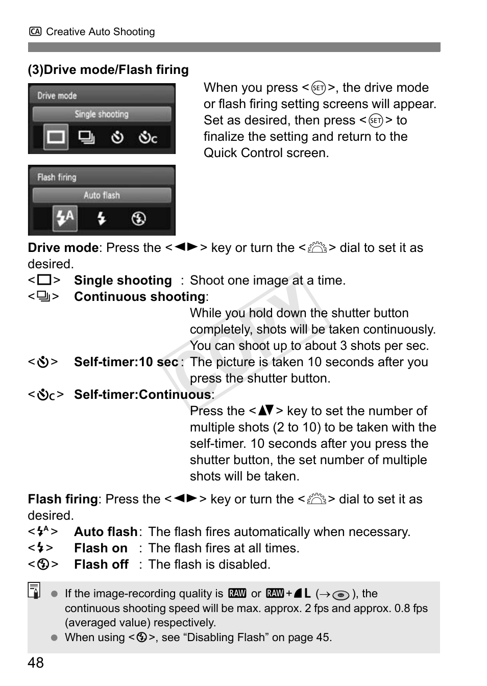 Cop y | Canon EOS Rebel T3 18-55mm IS II Lens Kit User Manual | Page 48 / 84