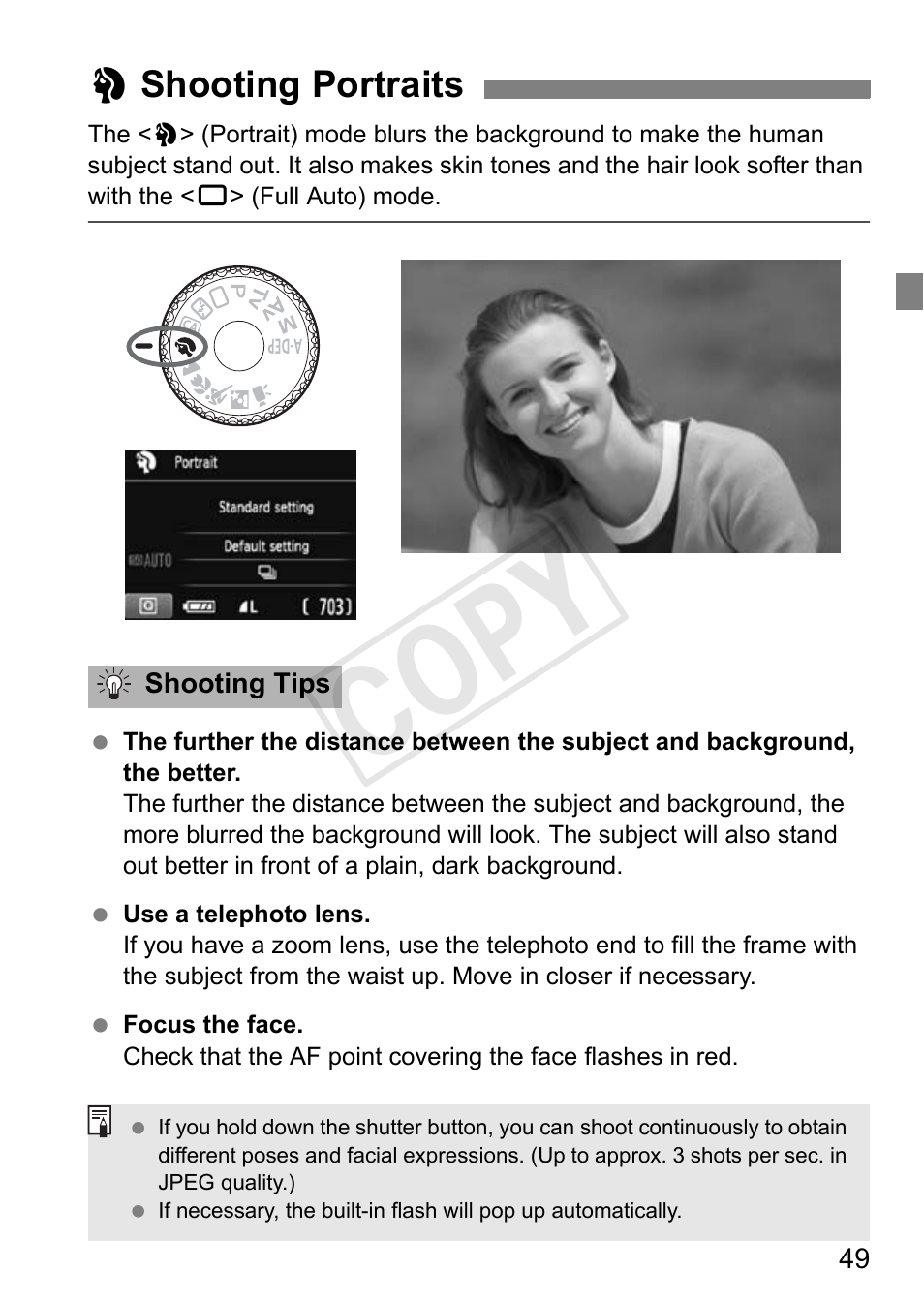 Cop y | Canon EOS Rebel T3 18-55mm IS II Lens Kit User Manual | Page 49 / 84