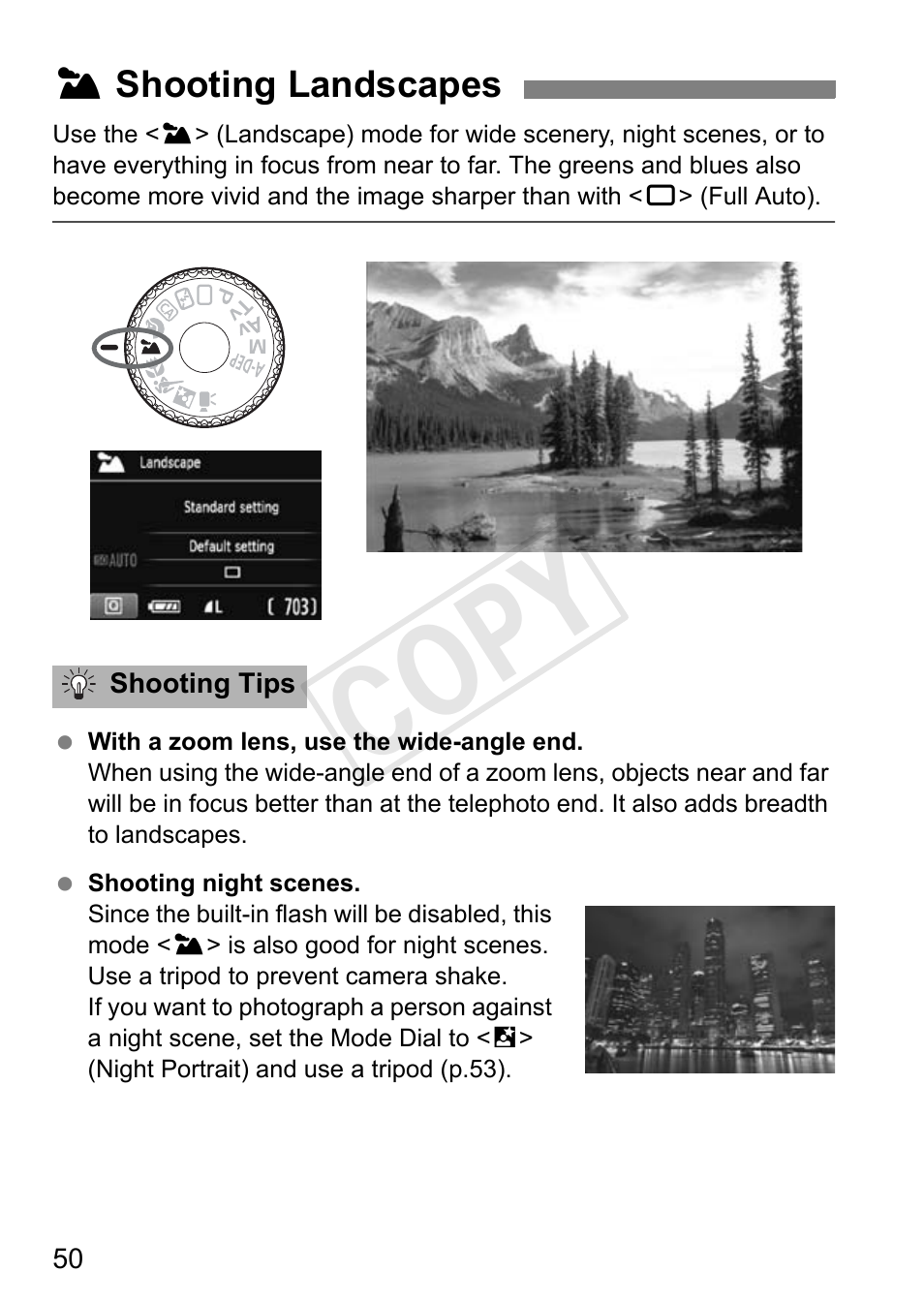 Cop y | Canon EOS Rebel T3 18-55mm IS II Lens Kit User Manual | Page 50 / 84