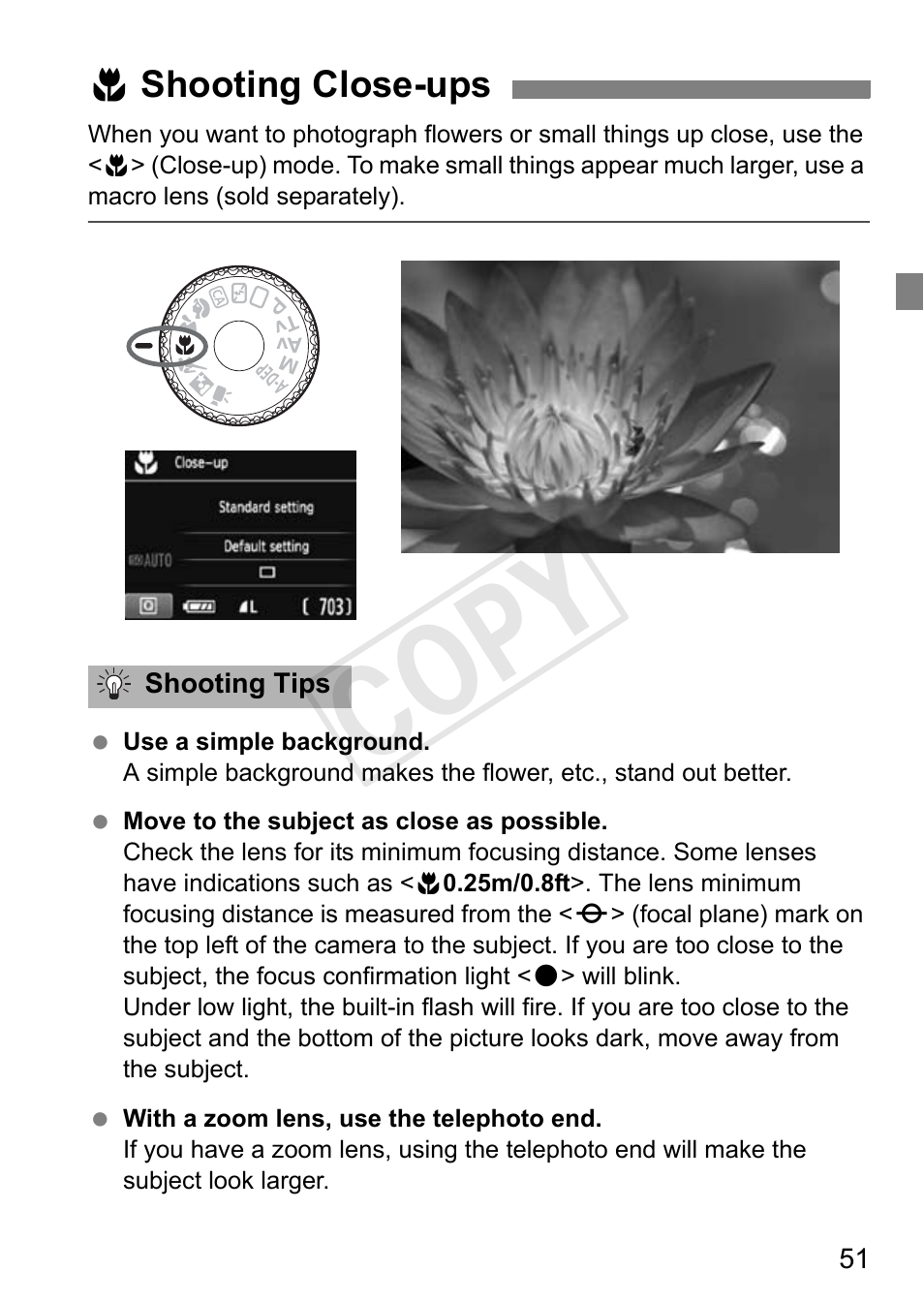 Cop y | Canon EOS Rebel T3 18-55mm IS II Lens Kit User Manual | Page 51 / 84