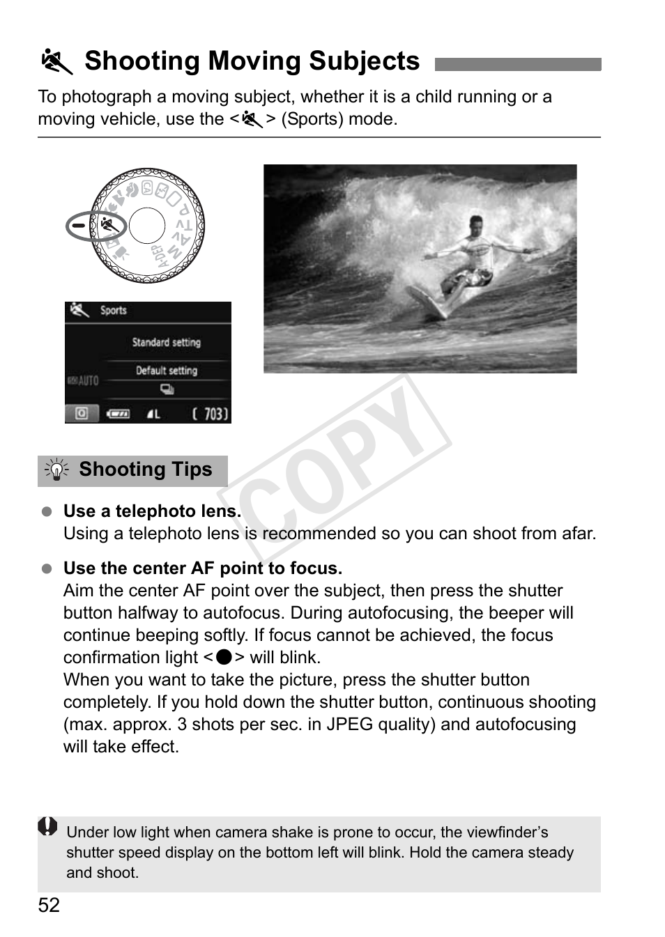 Cop y | Canon EOS Rebel T3 18-55mm IS II Lens Kit User Manual | Page 52 / 84