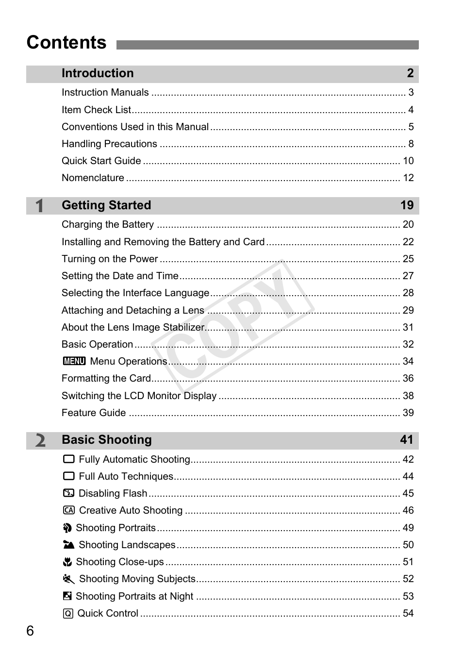 Canon EOS Rebel T3 18-55mm IS II Lens Kit User Manual | Page 6 / 84