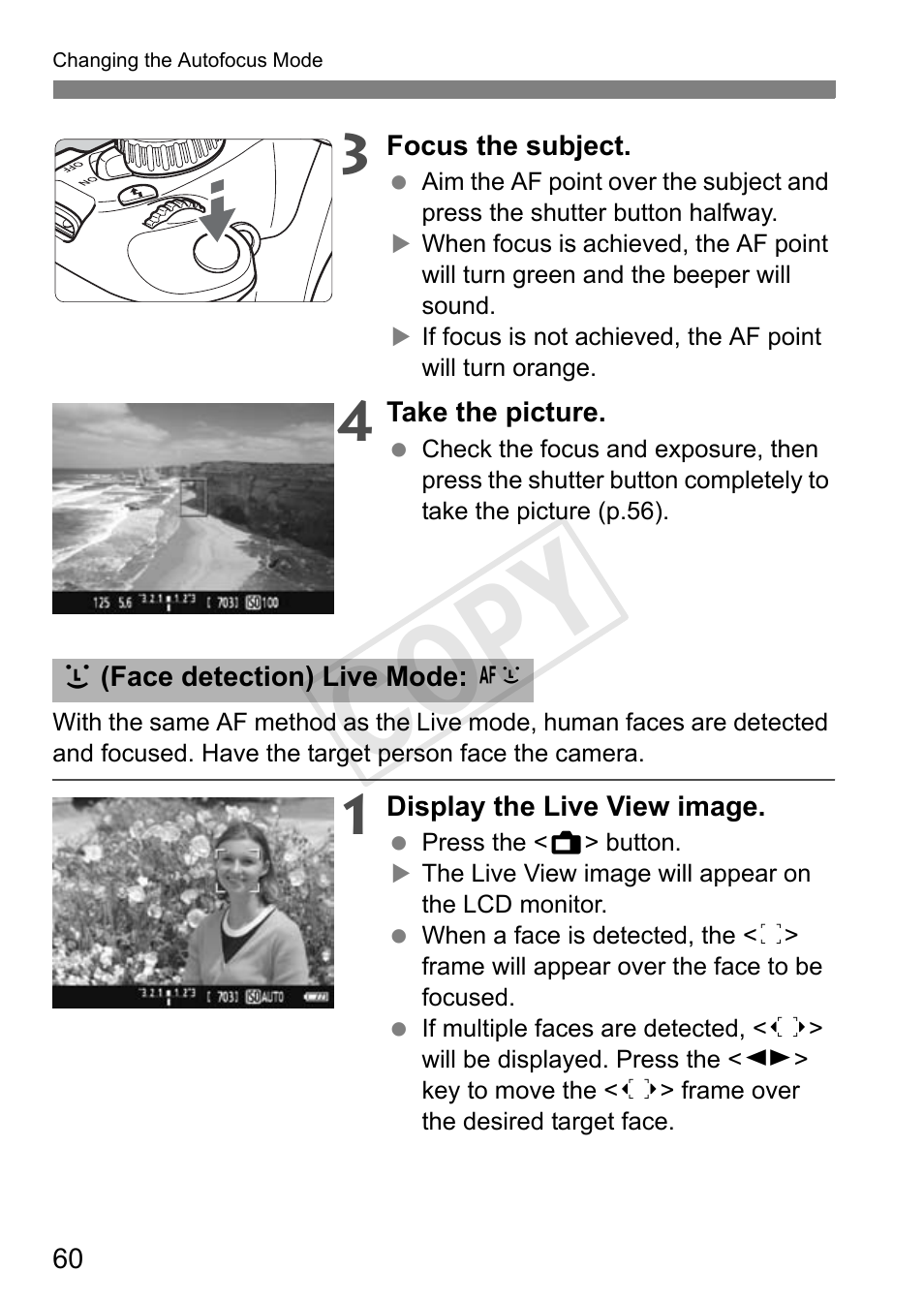 Cop y | Canon EOS Rebel T3 18-55mm IS II Lens Kit User Manual | Page 60 / 84