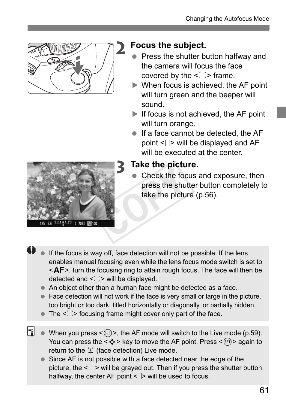 Cop y | Canon EOS Rebel T3 18-55mm IS II Lens Kit User Manual | Page 61 / 84