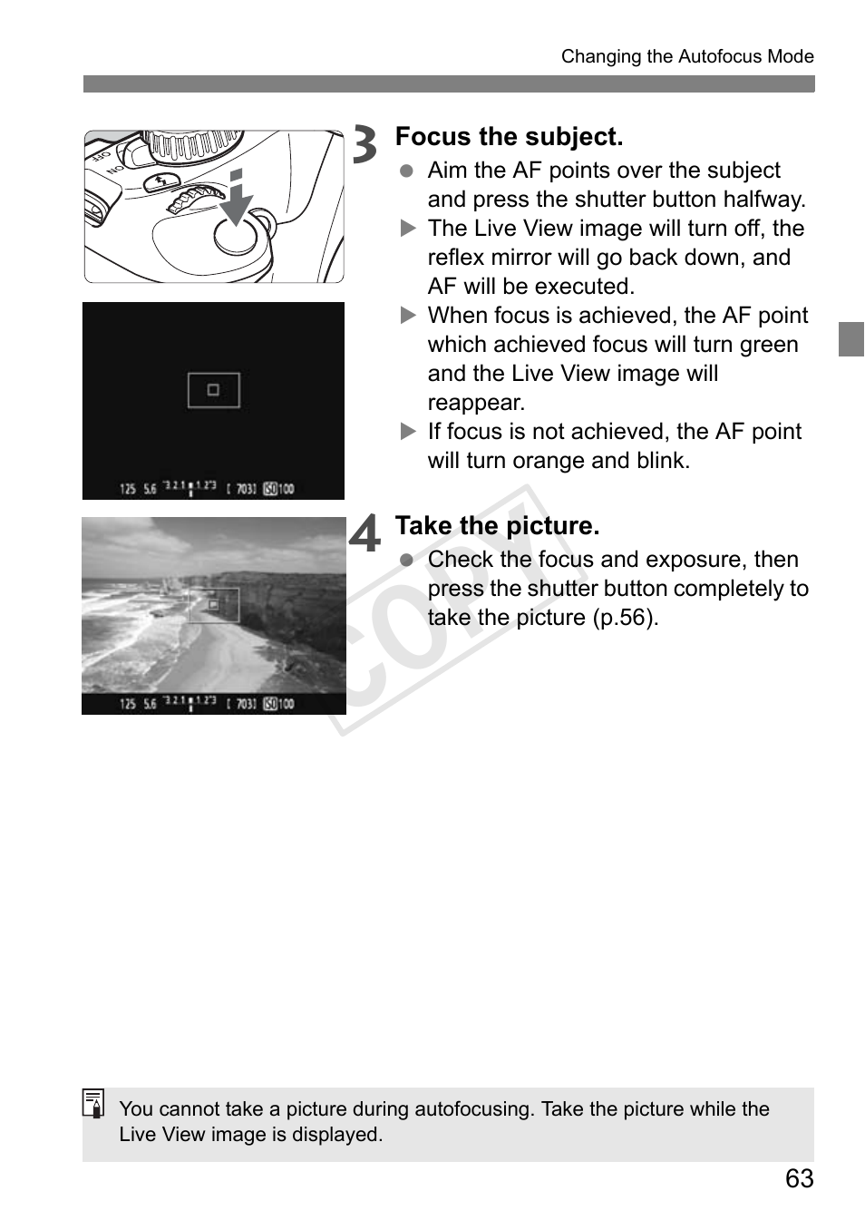 Cop y | Canon EOS Rebel T3 18-55mm IS II Lens Kit User Manual | Page 63 / 84