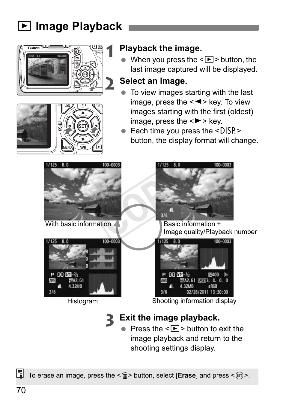 Cop y | Canon EOS Rebel T3 18-55mm IS II Lens Kit User Manual | Page 70 / 84
