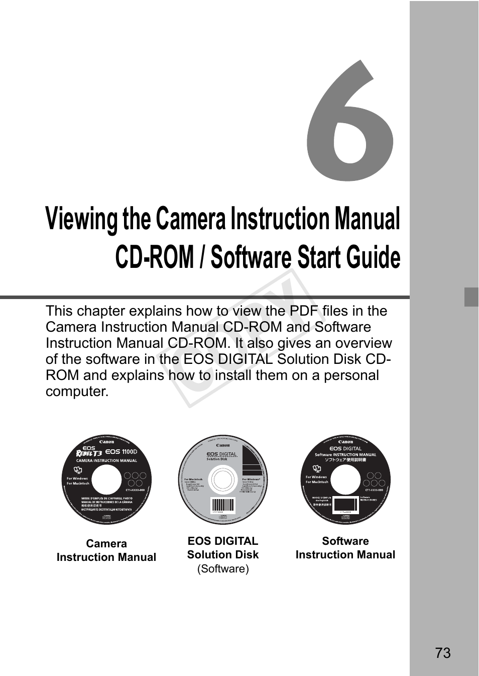 Cop y | Canon EOS Rebel T3 18-55mm IS II Lens Kit User Manual | Page 73 / 84