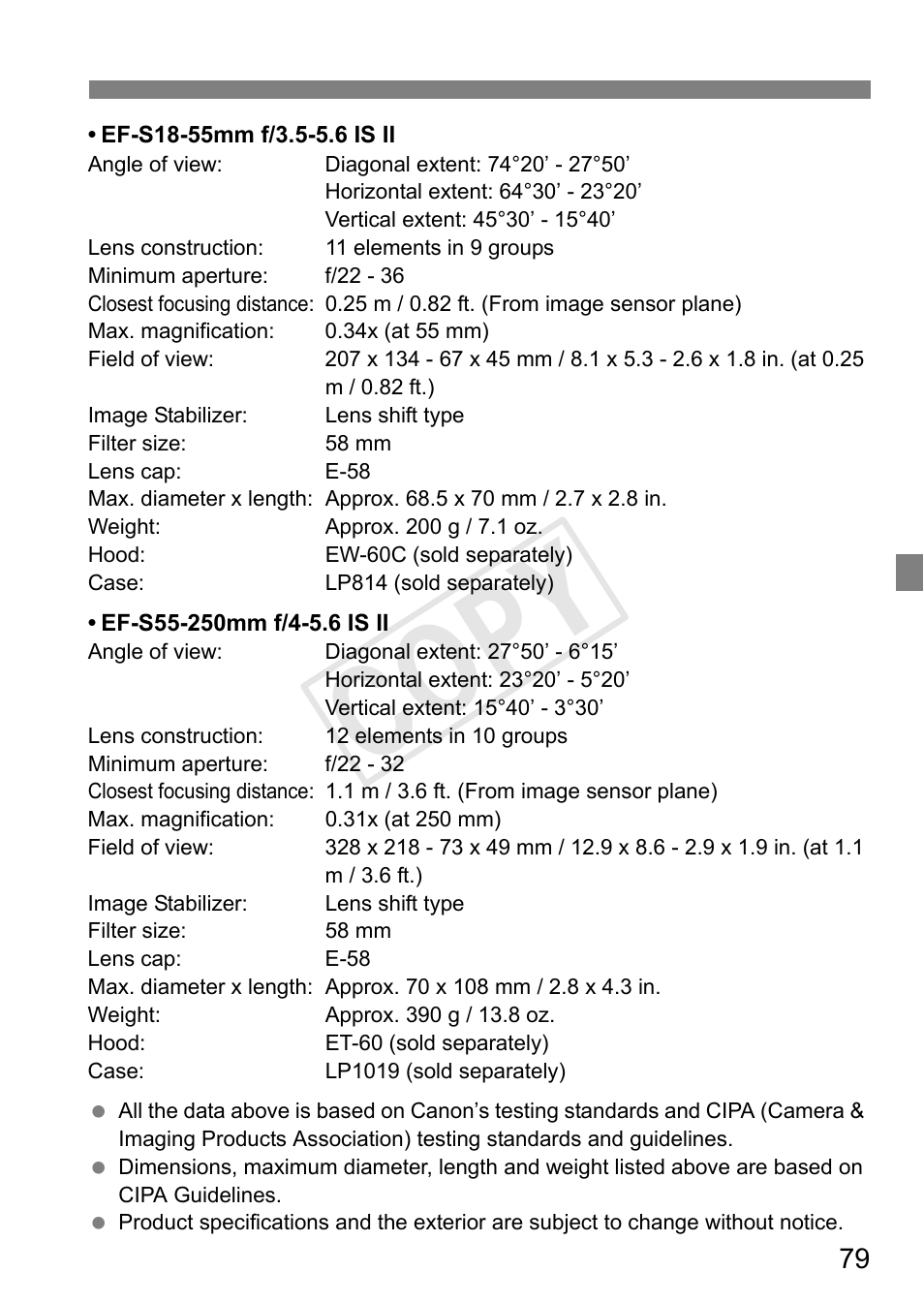 Cop y | Canon EOS Rebel T3 18-55mm IS II Lens Kit User Manual | Page 79 / 84