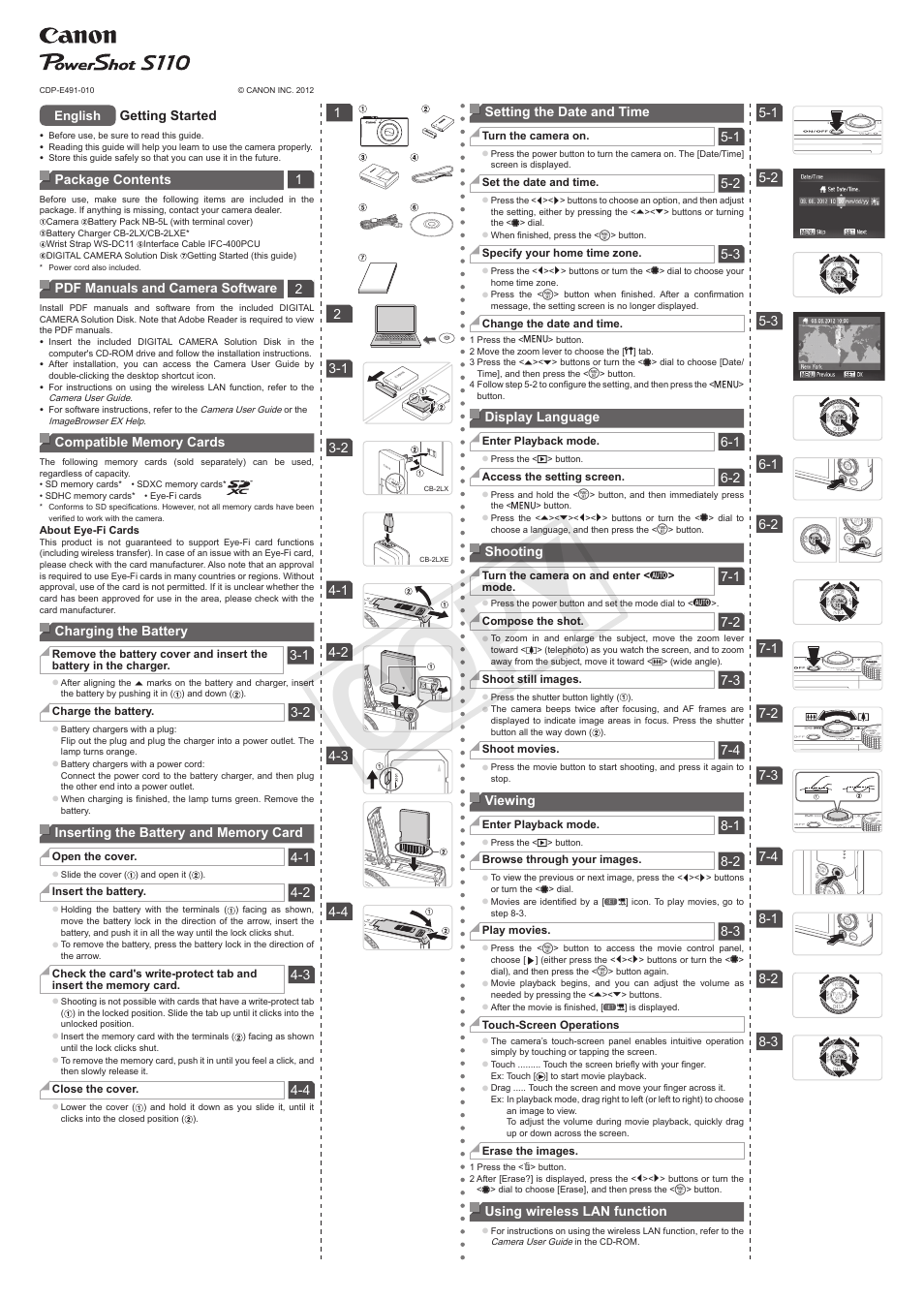 Canon PowerShot S110 User Manual | 2 pages