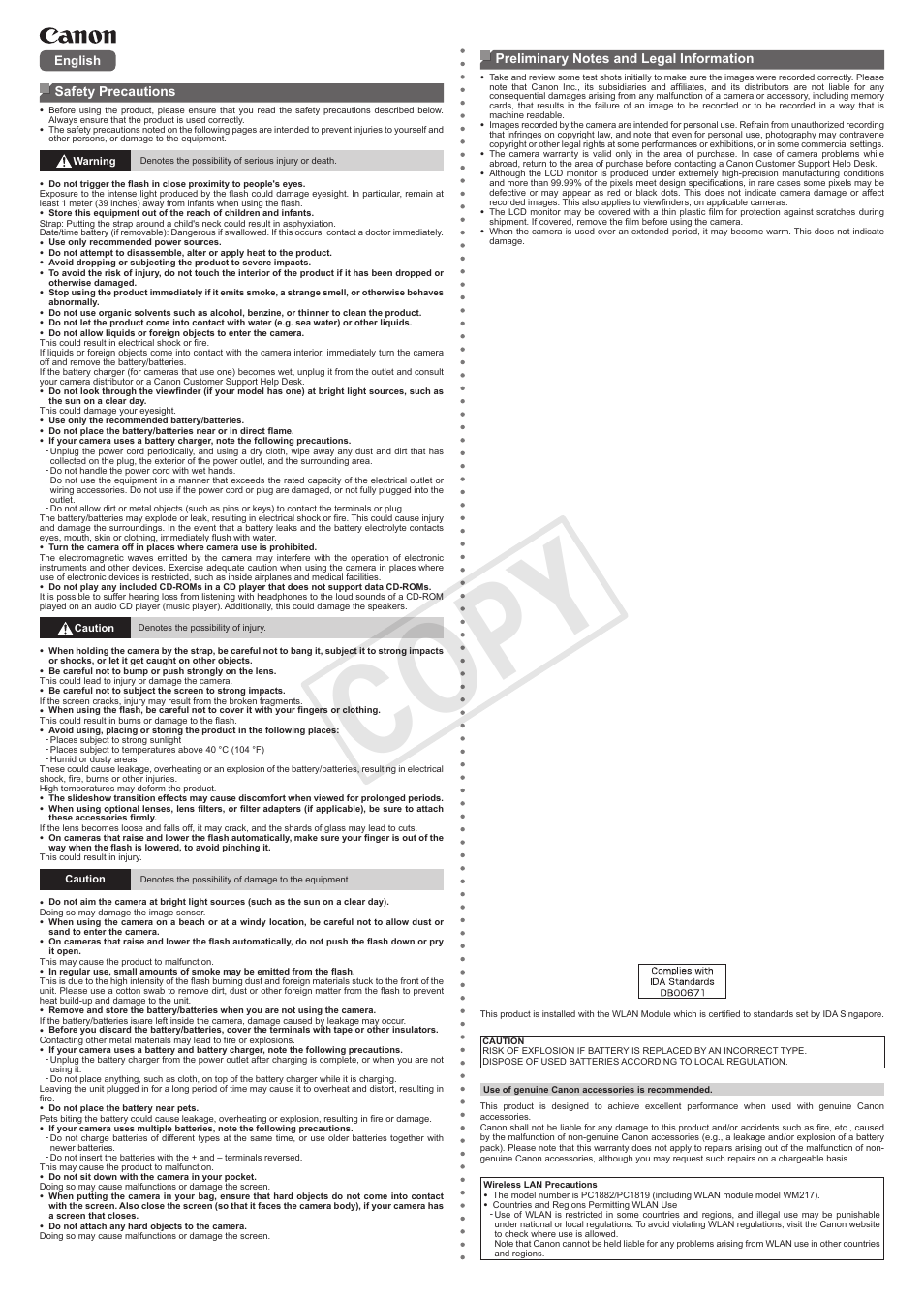 Cop y | Canon PowerShot S110 User Manual | Page 2 / 2