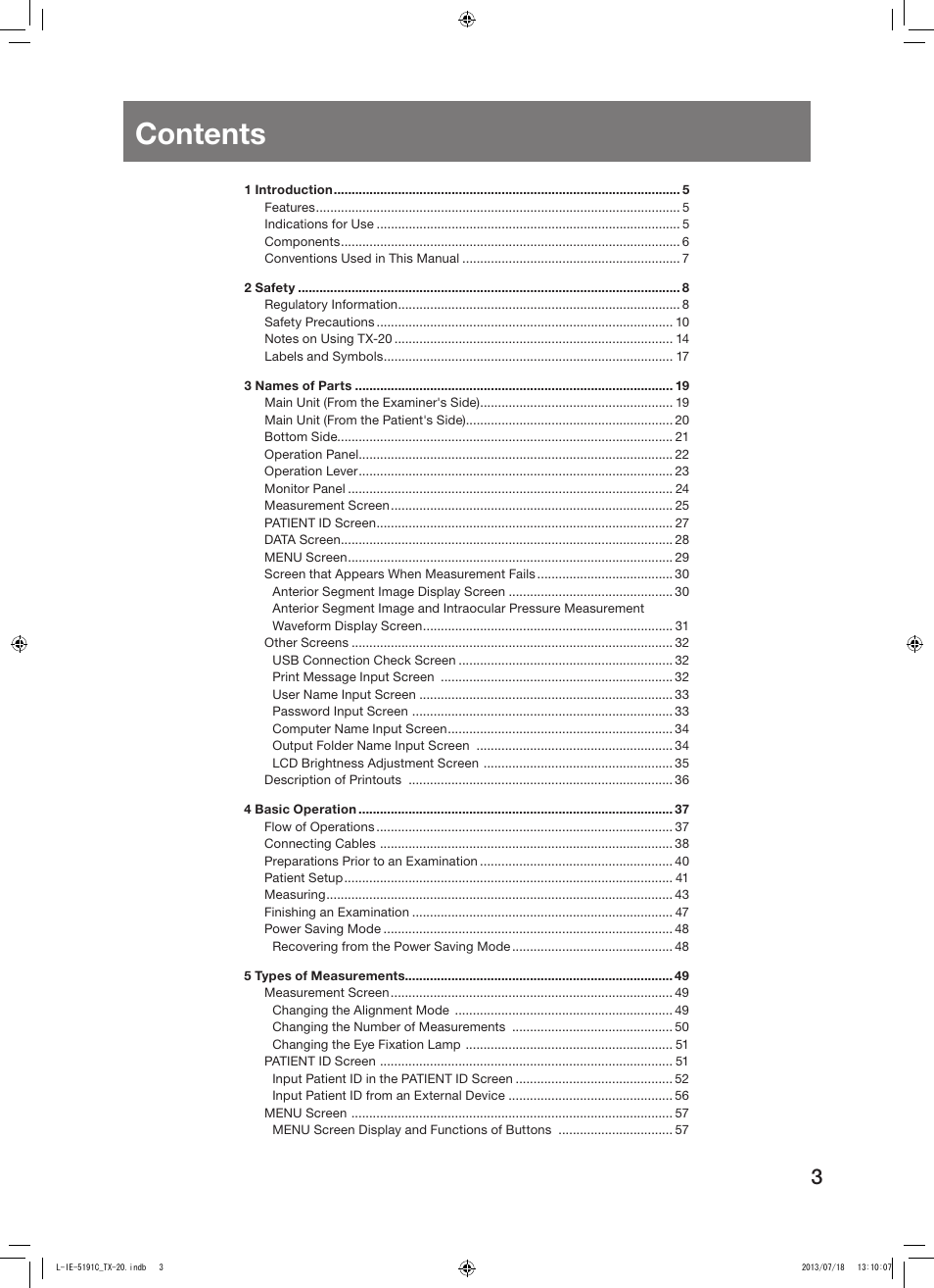 Canon TX-20 Full Auto Tonometer User Manual | Page 3 / 100