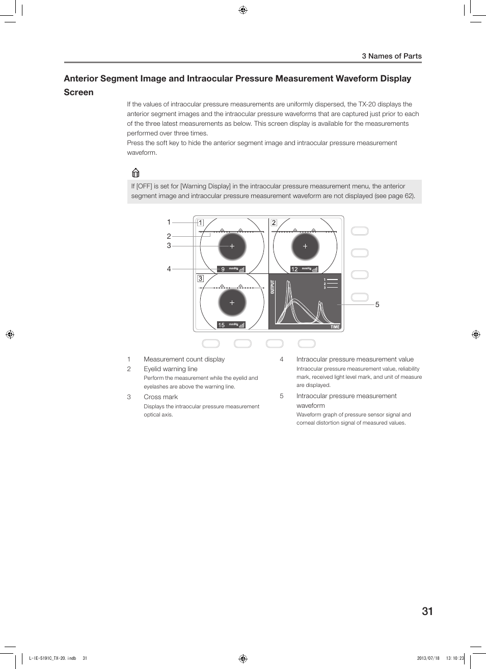 Canon TX-20 Full Auto Tonometer User Manual | Page 31 / 100