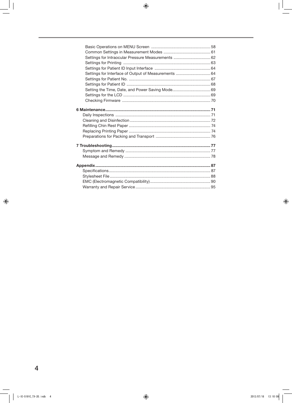 Canon TX-20 Full Auto Tonometer User Manual | Page 4 / 100