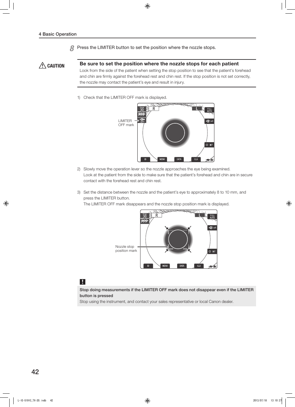 Canon TX-20 Full Auto Tonometer User Manual | Page 42 / 100