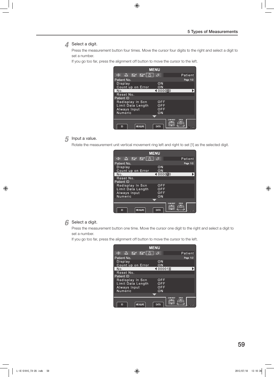 Canon TX-20 Full Auto Tonometer User Manual | Page 59 / 100