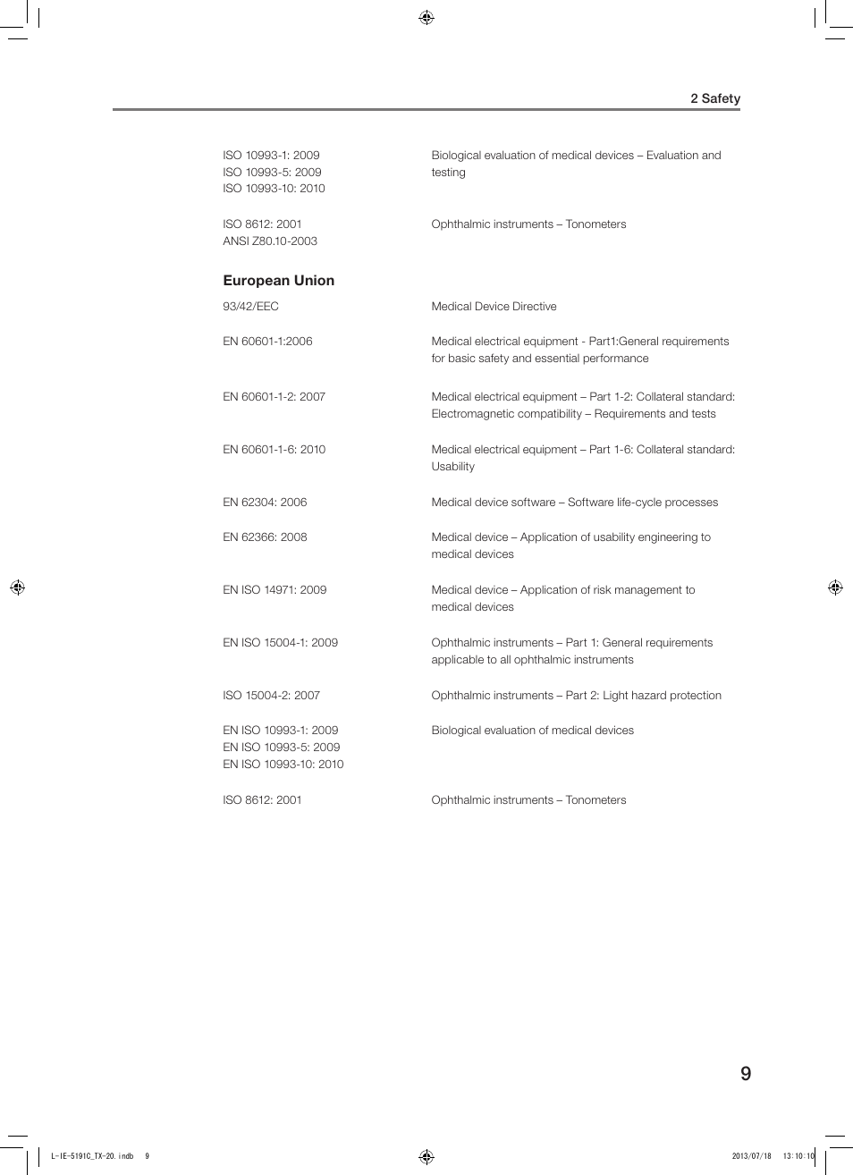 Canon TX-20 Full Auto Tonometer User Manual | Page 9 / 100